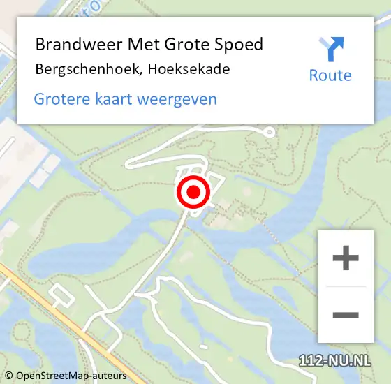 Locatie op kaart van de 112 melding: Brandweer Met Grote Spoed Naar Bergschenhoek, Hoeksekade op 7 juni 2023 18:50