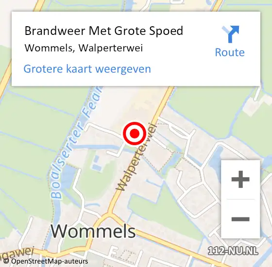 Locatie op kaart van de 112 melding: Brandweer Met Grote Spoed Naar Wommels, Walperterwei op 7 juni 2023 19:37