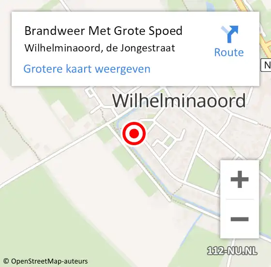 Locatie op kaart van de 112 melding: Brandweer Met Grote Spoed Naar Wilhelminaoord, de Jongestraat op 7 juni 2023 19:41