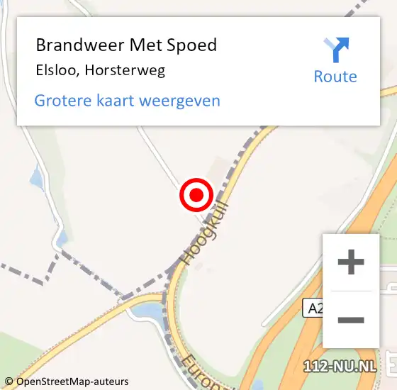 Locatie op kaart van de 112 melding: Brandweer Met Spoed Naar Elsloo, Horsterweg op 7 juni 2023 20:00