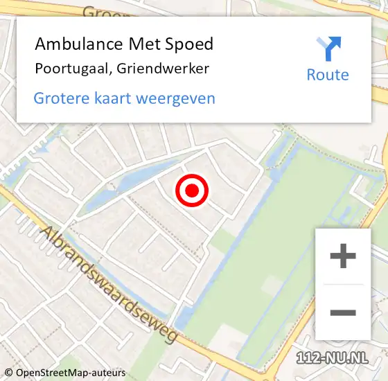 Locatie op kaart van de 112 melding: Ambulance Met Spoed Naar Poortugaal, Griendwerker op 7 juni 2023 20:05