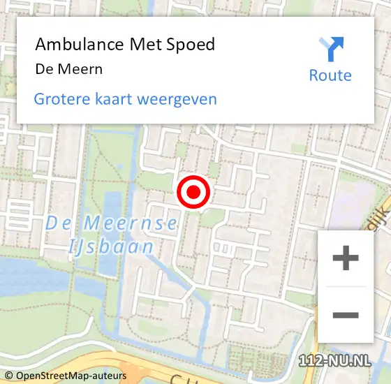 Locatie op kaart van de 112 melding: Ambulance Met Spoed Naar De Meern op 7 juni 2023 20:11