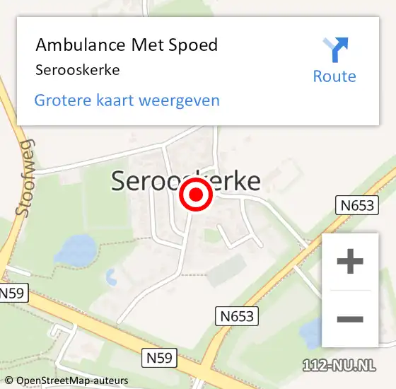 Locatie op kaart van de 112 melding: Ambulance Met Spoed Naar Serooskerke op 7 juni 2023 20:16