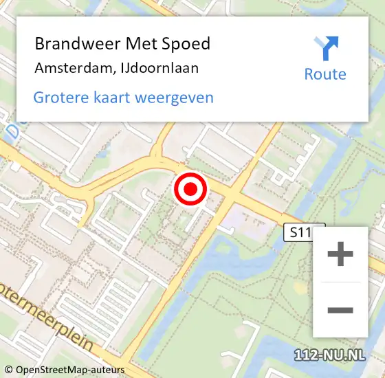 Locatie op kaart van de 112 melding: Brandweer Met Spoed Naar Amsterdam, IJdoornlaan op 7 juni 2023 20:35