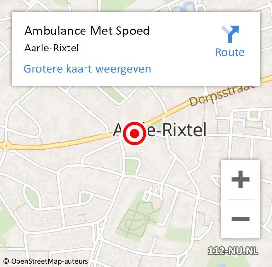 Locatie op kaart van de 112 melding: Ambulance Met Spoed Naar Aarle-Rixtel op 7 juni 2023 21:17