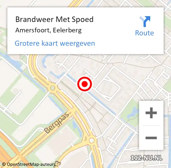 Locatie op kaart van de 112 melding: Brandweer Met Spoed Naar Amersfoort, Eelerberg op 8 juni 2023 01:09