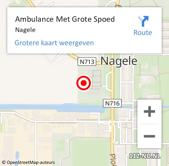 Locatie op kaart van de 112 melding: Ambulance Met Grote Spoed Naar Nagele op 8 juni 2023 02:33