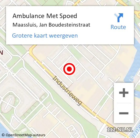 Locatie op kaart van de 112 melding: Ambulance Met Spoed Naar Maassluis, Jan Boudesteinstraat op 8 juni 2023 05:33