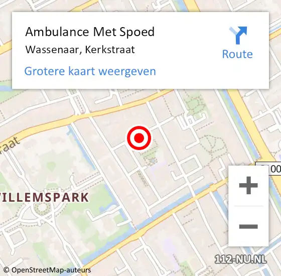 Locatie op kaart van de 112 melding: Ambulance Met Spoed Naar Den Haag, Kerkstraat op 8 juni 2023 07:10