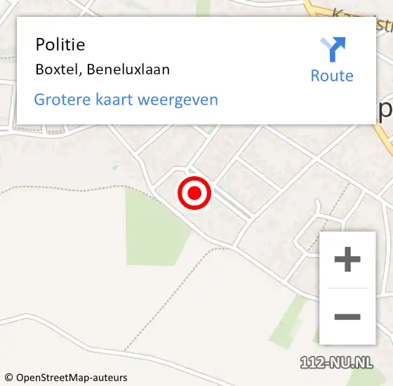 Locatie op kaart van de 112 melding: Politie Boxtel, Beneluxlaan op 8 juni 2023 08:31