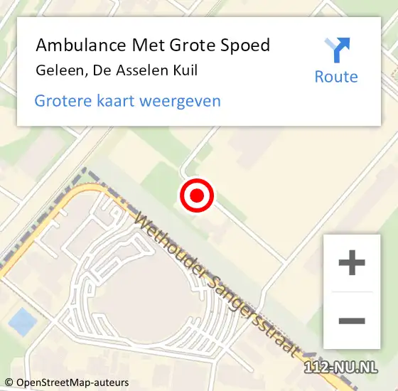 Locatie op kaart van de 112 melding: Ambulance Met Grote Spoed Naar Geleen, De Asselen Kuil op 8 juni 2023 08:42