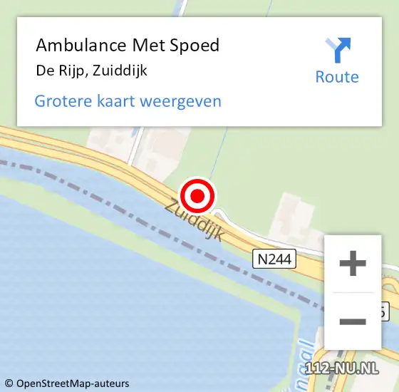 Locatie op kaart van de 112 melding: Ambulance Met Spoed Naar De Rijp, Zuiddijk op 8 juni 2023 09:14