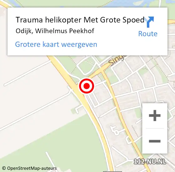 Locatie op kaart van de 112 melding: Trauma helikopter Met Grote Spoed Naar Odijk, Wilhelmus Peekhof op 8 juni 2023 10:01
