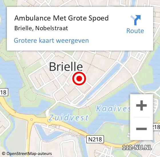 Locatie op kaart van de 112 melding: Ambulance Met Grote Spoed Naar Brielle, Nobelstraat op 8 juni 2023 10:40