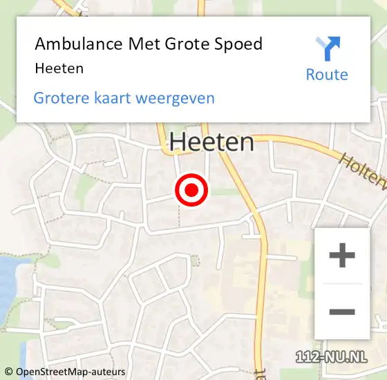Locatie op kaart van de 112 melding: Ambulance Met Grote Spoed Naar Heeten op 8 juni 2023 10:43