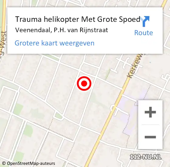 Locatie op kaart van de 112 melding: Trauma helikopter Met Grote Spoed Naar Veenendaal, P.H. van Rijnstraat op 8 juni 2023 10:49