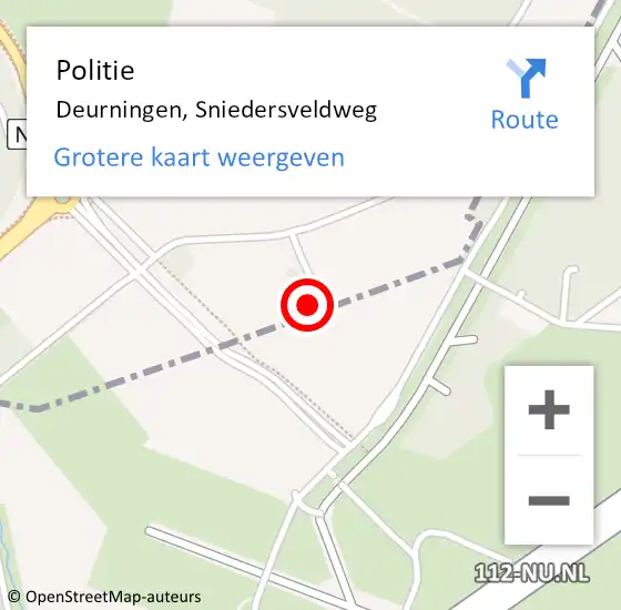 Locatie op kaart van de 112 melding: Politie Deurningen, Sniedersveldweg op 8 juni 2023 12:45