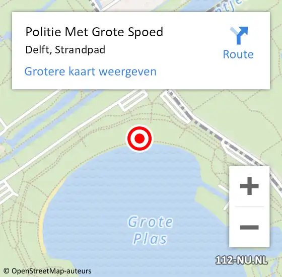 Locatie op kaart van de 112 melding: Politie Met Grote Spoed Naar Delft, Strandpad op 8 juni 2023 13:11