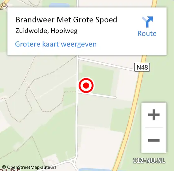 Locatie op kaart van de 112 melding: Brandweer Met Grote Spoed Naar Zuidwolde, Hooiweg op 8 juni 2023 13:25