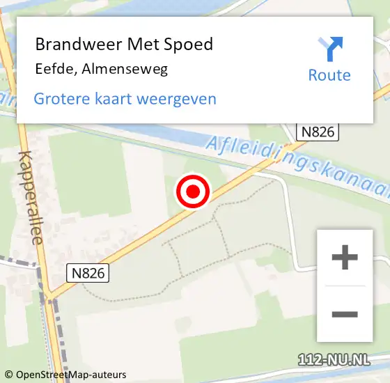 Locatie op kaart van de 112 melding: Brandweer Met Spoed Naar Eefde, Almenseweg op 8 juni 2023 13:34