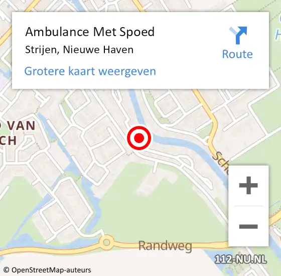 Locatie op kaart van de 112 melding: Ambulance Met Spoed Naar Strijen, Nieuwe Haven op 8 juni 2023 13:39
