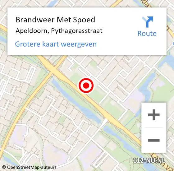 Locatie op kaart van de 112 melding: Brandweer Met Spoed Naar Apeldoorn, Pythagorasstraat op 8 juni 2023 14:20