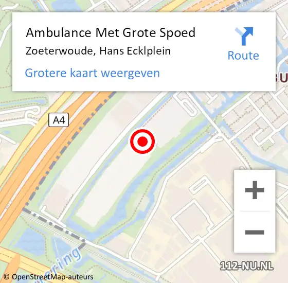 Locatie op kaart van de 112 melding: Ambulance Met Grote Spoed Naar Zoeterwoude, Hans Ecklplein op 8 juni 2023 14:50