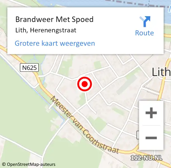 Locatie op kaart van de 112 melding: Brandweer Met Spoed Naar Lith, Herenengstraat op 8 juni 2023 15:05