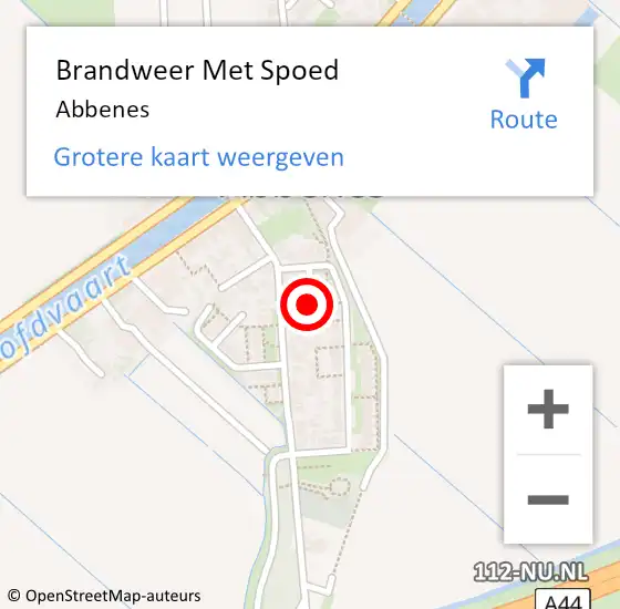 Locatie op kaart van de 112 melding: Brandweer Met Spoed Naar Abbenes op 8 juni 2023 15:11