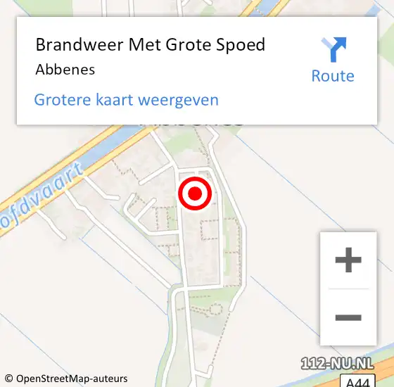 Locatie op kaart van de 112 melding: Brandweer Met Grote Spoed Naar Abbenes op 8 juni 2023 15:15