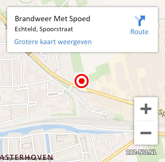 Locatie op kaart van de 112 melding: Brandweer Met Spoed Naar Echteld, Spoorstraat op 8 juni 2023 15:49