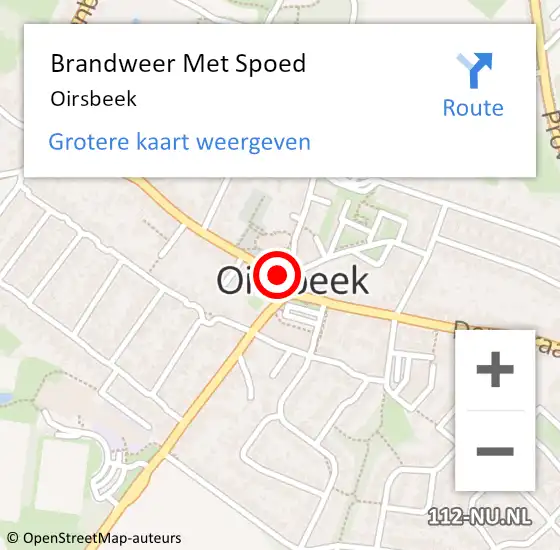 Locatie op kaart van de 112 melding: Brandweer Met Spoed Naar Oirsbeek op 8 juni 2023 15:50