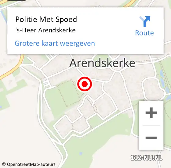 Locatie op kaart van de 112 melding: Politie Met Spoed Naar 's-Heer Arendskerke op 8 juni 2023 15:59