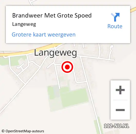 Locatie op kaart van de 112 melding: Brandweer Met Grote Spoed Naar Langeweg op 8 juni 2023 16:15