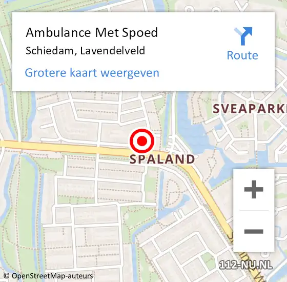 Locatie op kaart van de 112 melding: Ambulance Met Spoed Naar Schiedam, Lavendelveld op 8 juni 2023 16:29