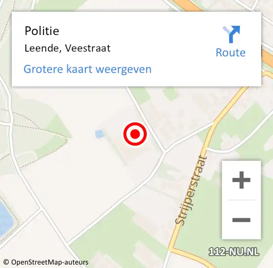 Locatie op kaart van de 112 melding: Politie Leende, Veestraat op 8 juni 2023 16:37
