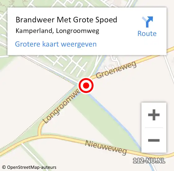 Locatie op kaart van de 112 melding: Brandweer Met Grote Spoed Naar Kamperland, Longroomweg op 8 juni 2023 16:53