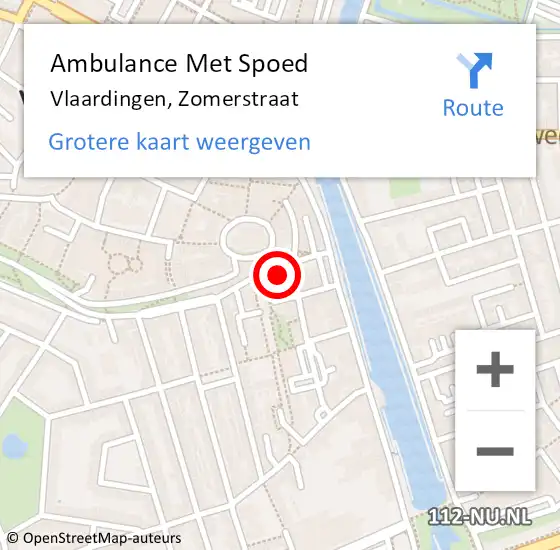 Locatie op kaart van de 112 melding: Ambulance Met Spoed Naar Vlaardingen, Zomerstraat op 8 juni 2023 16:59