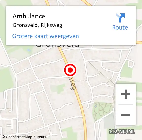 Locatie op kaart van de 112 melding: Ambulance Gronsveld, Rijksweg op 28 augustus 2014 09:27