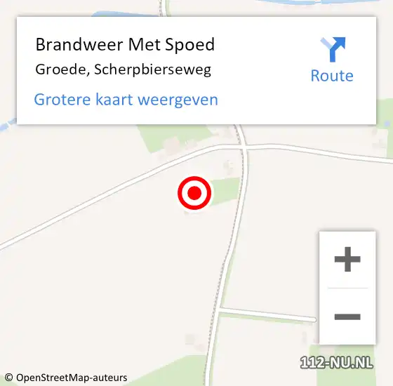 Locatie op kaart van de 112 melding: Brandweer Met Spoed Naar Groede, Scherpbierseweg op 8 juni 2023 17:47