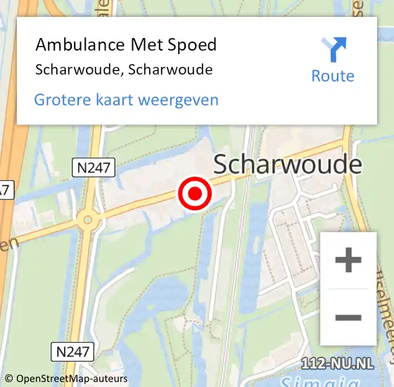 Locatie op kaart van de 112 melding: Ambulance Met Spoed Naar Scharwoude, Scharwoude op 8 juni 2023 18:19