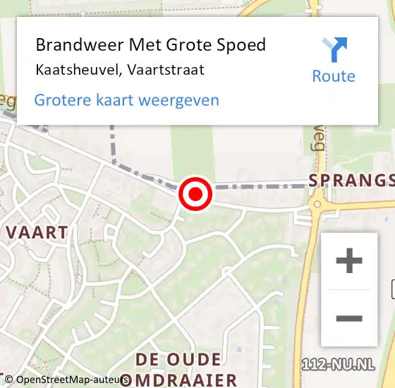 Locatie op kaart van de 112 melding: Brandweer Met Grote Spoed Naar Kaatsheuvel, Vaartstraat op 8 juni 2023 18:35