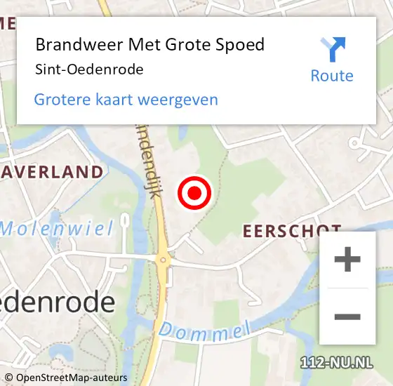 Locatie op kaart van de 112 melding: Brandweer Met Grote Spoed Naar Sint Oedenrode op 8 juni 2023 18:40