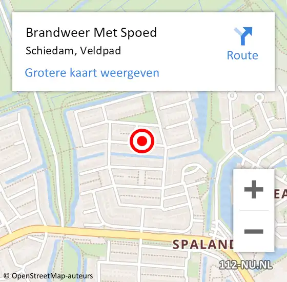 Locatie op kaart van de 112 melding: Brandweer Met Spoed Naar Schiedam, Veldpad op 8 juni 2023 19:22