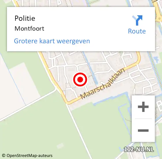 Locatie op kaart van de 112 melding: Politie Montfoort op 8 juni 2023 19:36