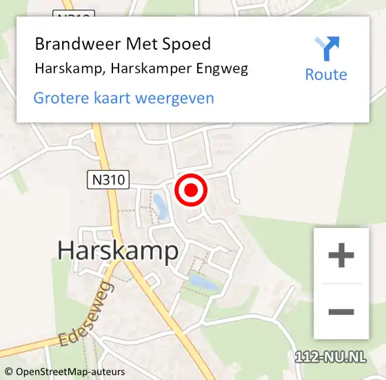 Locatie op kaart van de 112 melding: Brandweer Met Spoed Naar Harskamp, Harskamper Engweg op 8 juni 2023 22:04