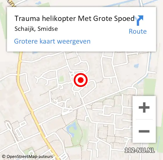 Locatie op kaart van de 112 melding: Trauma helikopter Met Grote Spoed Naar Schaijk, Smidse op 8 juni 2023 22:26