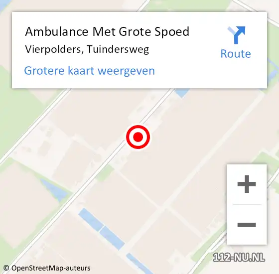 Locatie op kaart van de 112 melding: Ambulance Met Grote Spoed Naar Vierpolders, Tuindersweg op 9 juni 2023 01:16