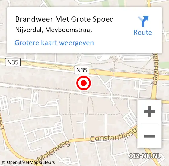 Locatie op kaart van de 112 melding: Brandweer Met Grote Spoed Naar Nijverdal, Meyboomstraat op 9 juni 2023 01:34