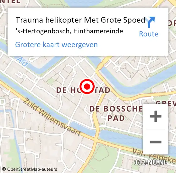 Locatie op kaart van de 112 melding: Trauma helikopter Met Grote Spoed Naar 's-Hertogenbosch, Hinthamereinde op 9 juni 2023 03:14